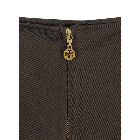 Tory Burch Stretch Twill Som Pant Capris Coconut Brown Size 12 Minimalist Casual - Picture 5 of 12